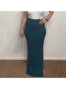 Future Collective Teal Side Column Slip Convertible Maxi Skirt Dress Sz M